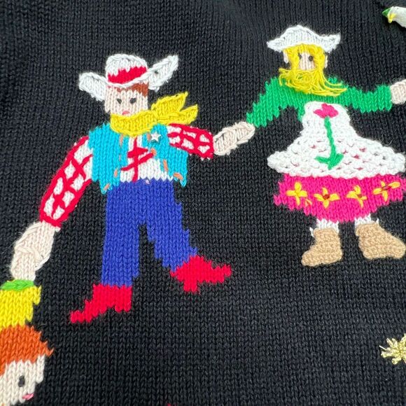 STORYBOOK KNITS Sweater Women's Medium Multicolor Cardigan Peace Love Diversity - Picture 13 of 15